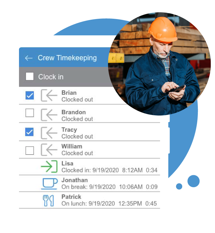 Tracking time in the field with a workforce management platform