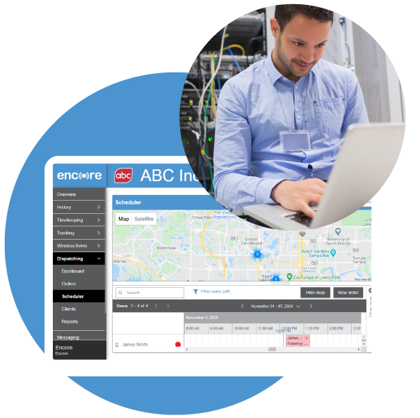 Dispatching and scheduling work orders with a workforce management platform
