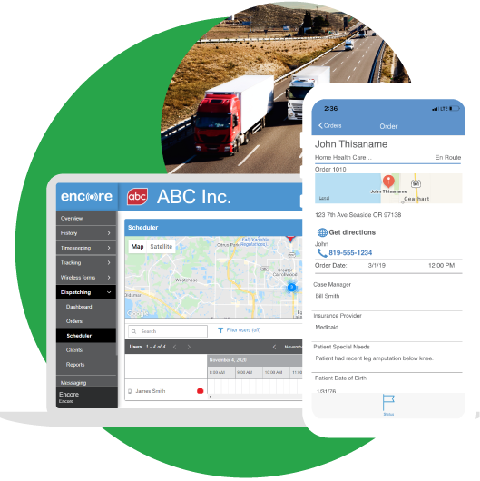 Fleet management solution being used to track semi trucks