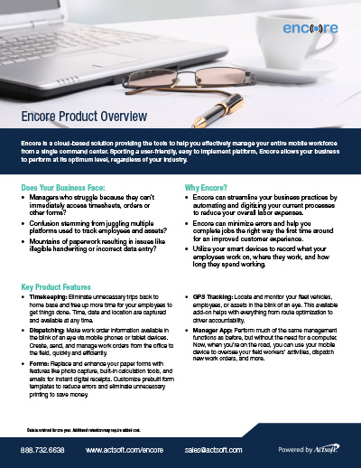 Encore product overview one-pager