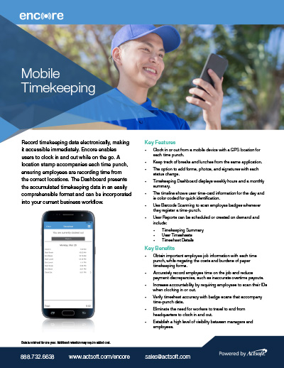 Mobile Timekeeping one-pager