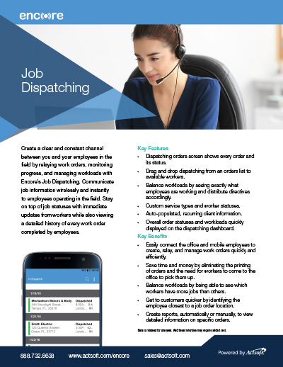 Job Dispatching one-pager
