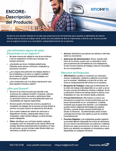 Product Brief in Spanish